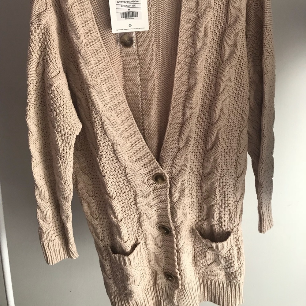 Cream chunky knit cardigan by Agnes & Dora